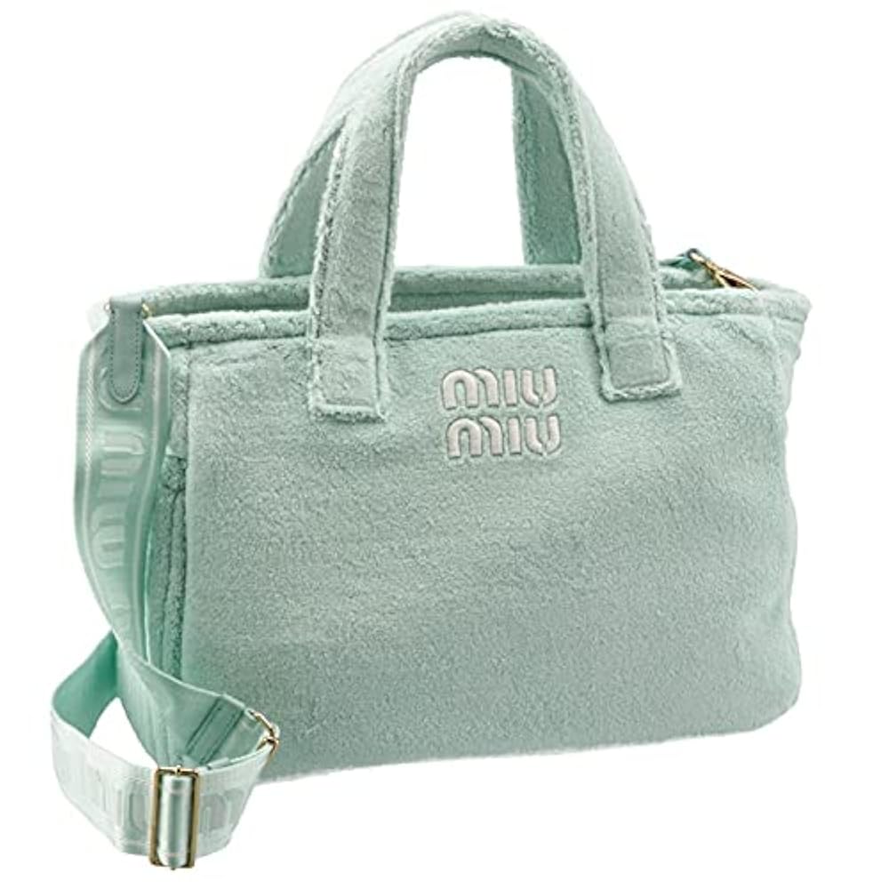 Amazon | [ミュウミュウ] トートバッグ テリークロス ロゴベルト